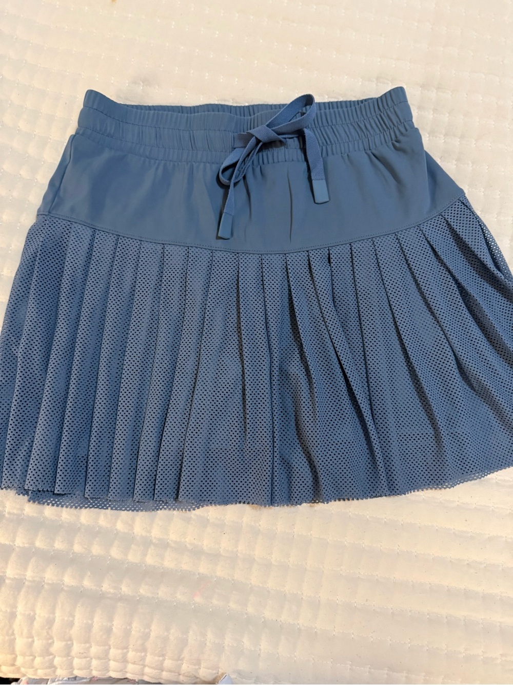 Joy Lab Blue Pleated Mesh Active Skort with Drawstring